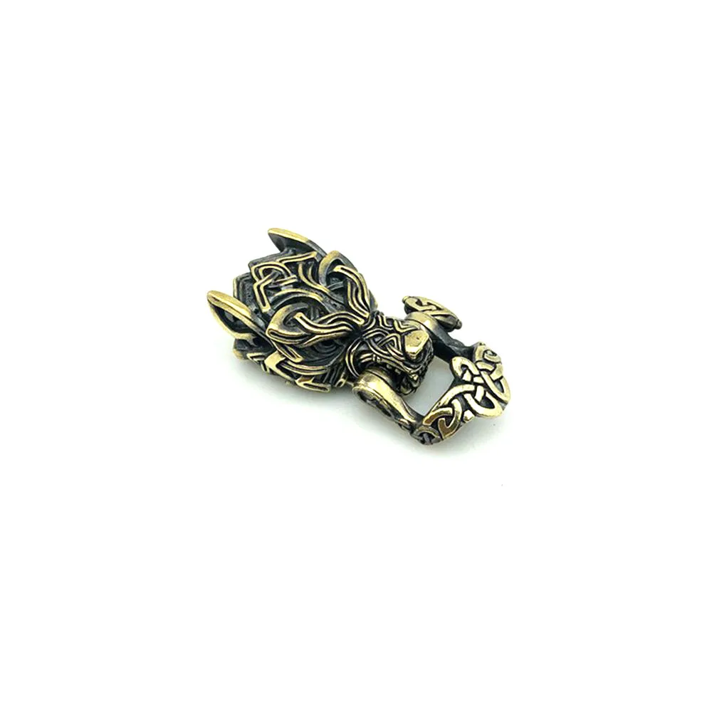EDC Outdoor Tool DIY Accessories For Bracelet Weaving Paracord Multifunction Buckle Brass Wolf Head / Dropshipping