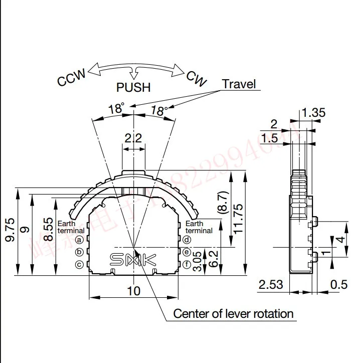 2Pcs Japan big head switch pulsator dial switch reset three-way dial with switch multi-function button switch