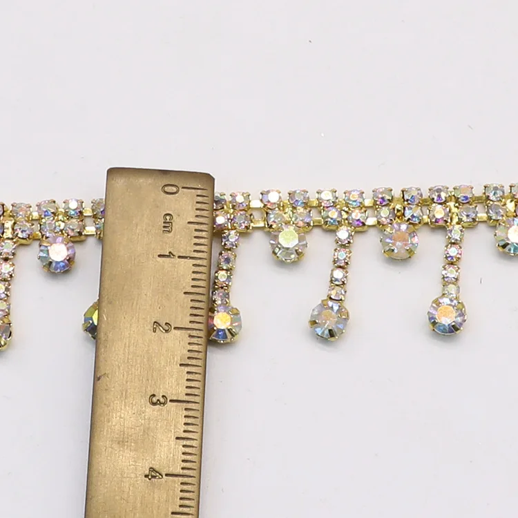 1yds rhinestone trim decoration plastic chain DIY for home decoration clothing shoes accessories