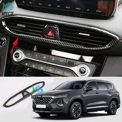 Car Interior Central Control Dashboard Outlet Air Vent Cover Trim Panel Frame ABS Chrome For Hyundai Santa Fe IX45 4TH 2019 2020