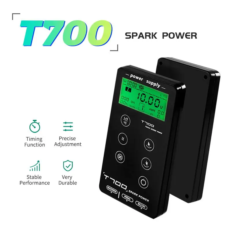 Tattoo Power Supply UPGRADE Intelligent Digital LED Dual Tattoo Power Set Newest T700 Touch Screen For Tattoo Rotary Machines