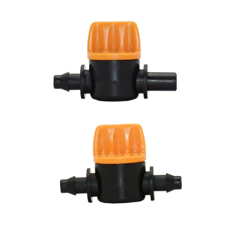 

1/4" Mini Valve Garden Tap 4/7 To 6mm Garden Irrigation Barbed Water Flow Control Valve For 4/7mm Hose Irrigation Fittings 8 Pc