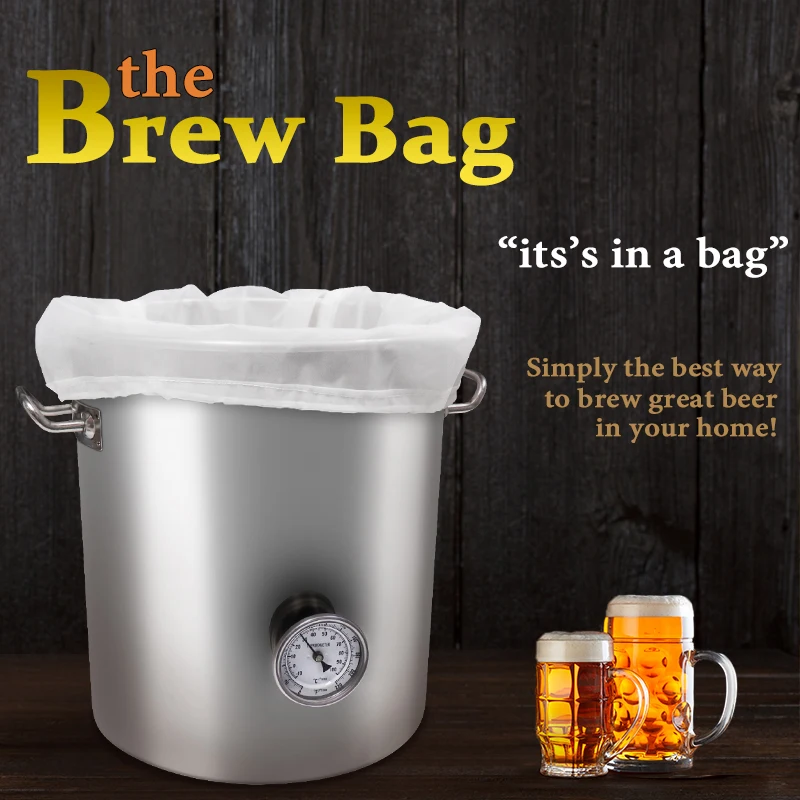 Brewing Filter Bag 120 Mesh Cylinder Shape Grain Brew Bag Nylon Straining Brew Bag for Beer Wine Making Food Grade Bucket Filter