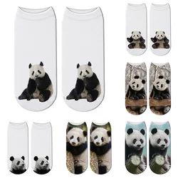 New Fashion 3D stampato Panda Animal Socks donna bambino Panda gigante divertente cotone calzini corti Happy Kawaii Unisex calzini carini