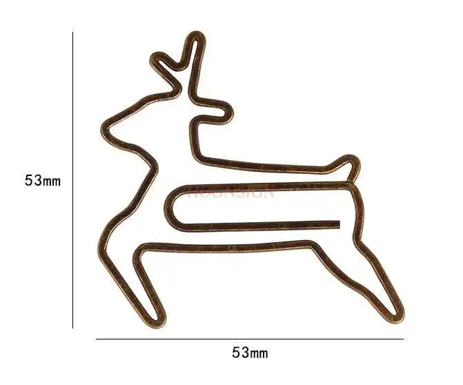 10pcs Bronze Flattened Deer Paper Clip Animal Paper Clip Cartoon Paper Clip Shape Paper Clip Shaped Pin