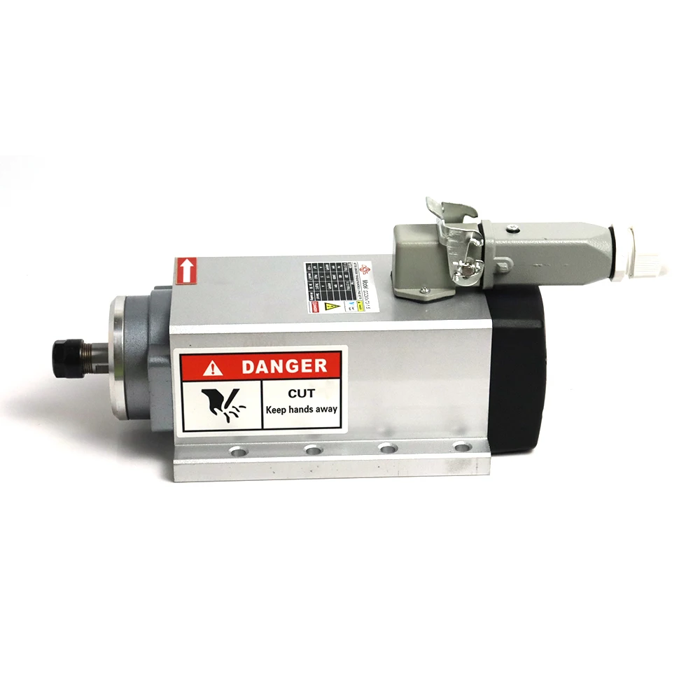 CNC 1.5KW Air-Cooled Spindle Kit 220V/110V CNC 1500W Square Air Cooling Spindle Motor + 1.5KW VFD Inverter +13pcs/set ER11