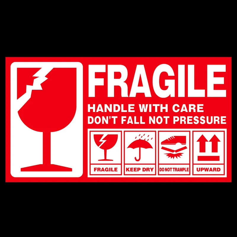 336Pcs 15x9cm Fragile Warning Label Sticker Fragile Sticker Up and Handle With Care Keep Dry Large Shipping Express Label