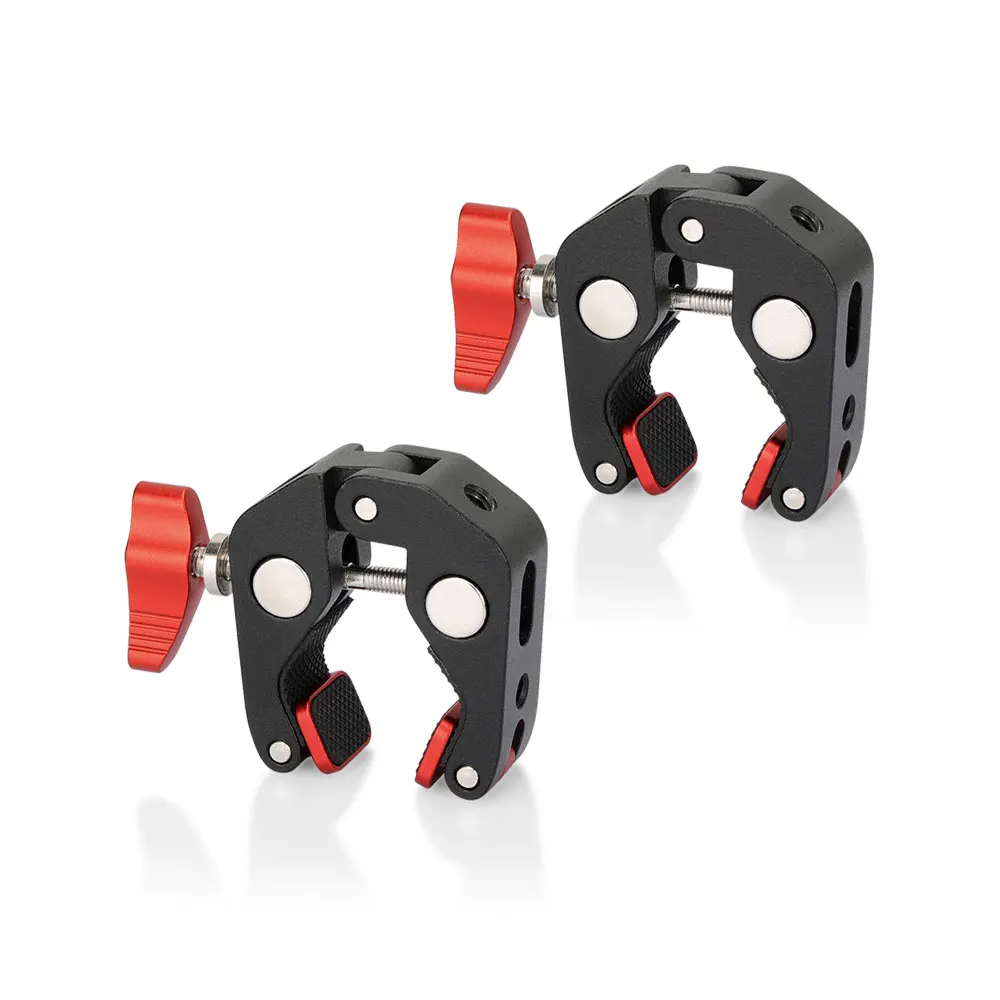 KIMRIG Super Clamp with 1/4 and 3/8 Thread 2pcs Pack For 20mm-60mm Rods Cameras Lights Umbrellas Hhooks Shelves Camera Clamp