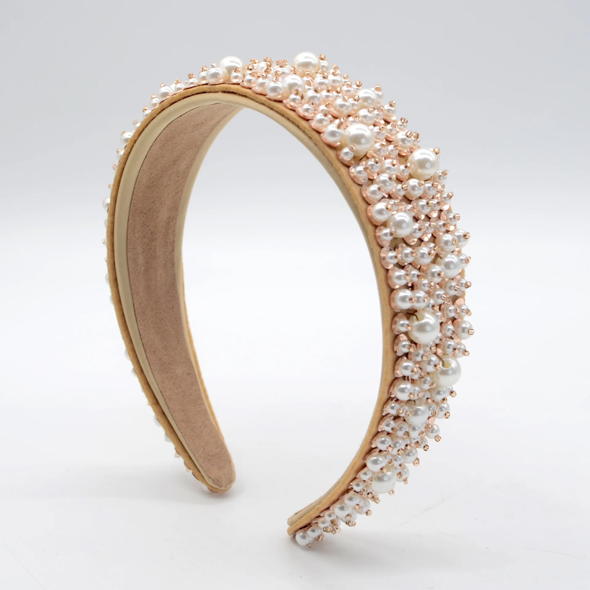 Picture 4: Women Girls Baroque  Pearl Glass Beads  Rhinestone Hairband Headband Adult Hair Accessories