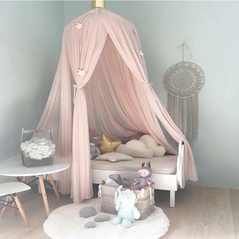 Children's Tent Dome Crib Mosquito Net Hot Sale Crown Stars Princess Encrypted Mesh Skin-friendly Baby Dome Crib Mosquito Bar