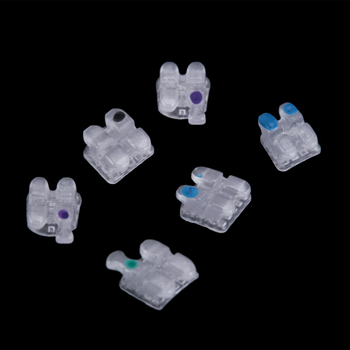 20 Stück AZDENT Zahnspangen Keramik-Orthodontie-Brackets mit Netzbasis, transparent, Roth MBT 0.022/0.018, mit Haken 345, Zahnmedizinisches Werkzeug – Detail 6