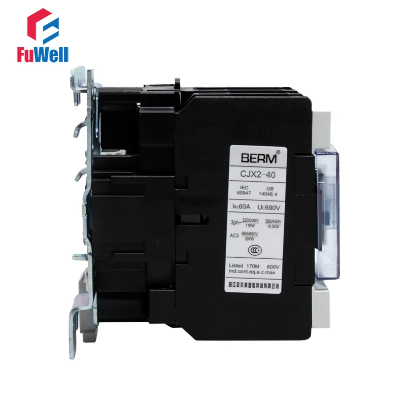 CJX2-4011 40A AC Contactor NO NC Coil Voltage Contactor 24V 36V 110V 220V 380V Normal Open Closed Alternating Current Contactor