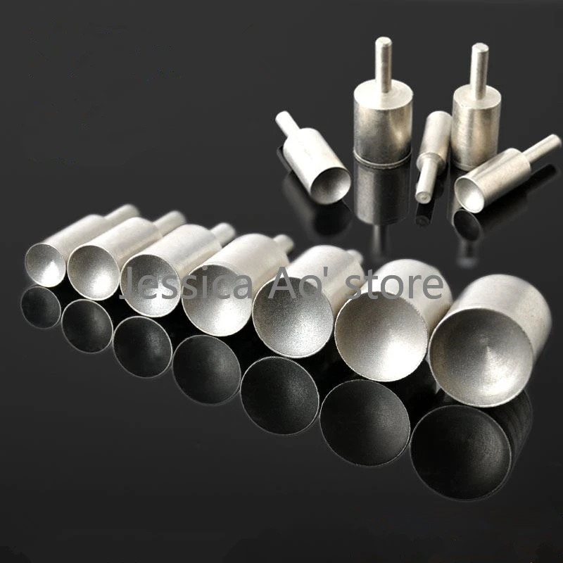 3-20mm 80/600 Grit Diamond Grinding Head for Beads Balls Polishing Fine/Coarse Sand Cylinder Rotary Burr Beads Abrasive Tools