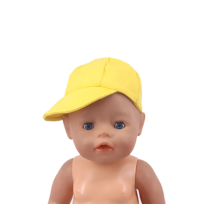 Solid Color Baseball Cap Sun Hat Doll Clothes Accessories For 18 Inch American Doll&43 Cm Born Baby Dolls,Generation,Kids Gifts