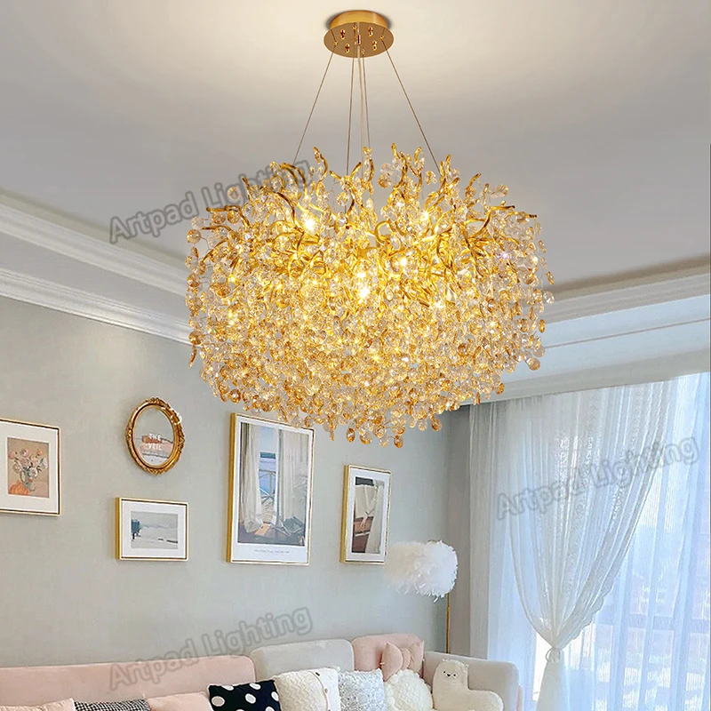 Pendant Lamp Nordic Luxury Kitchen Light Crystal Decoration Bedroom Chandelier for Living Room G9 Lamp Ceiling for Dining Room