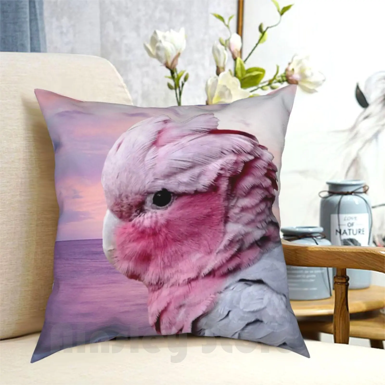 Parrot Galah Cockatoo Pillow Case Printed Home Soft DIY Pillow cover Australia Pink Birds Galah Cockatoo Lorikeet Parrot