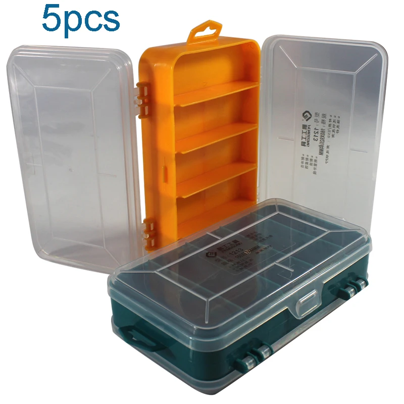 

Double-Side 13 Grids Portable Transparent Screws Storage Box Multifunctional Storage Case Plastic Tool Box