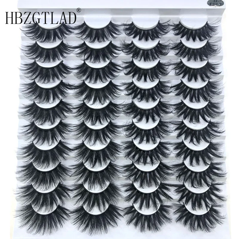 New 20 Pairs 8-23mm Faux 3D Mink Eyelashes Bulk Wispy Natural Mink Eyelashes Extension Wholesales Natural False Eyelashes Cilios