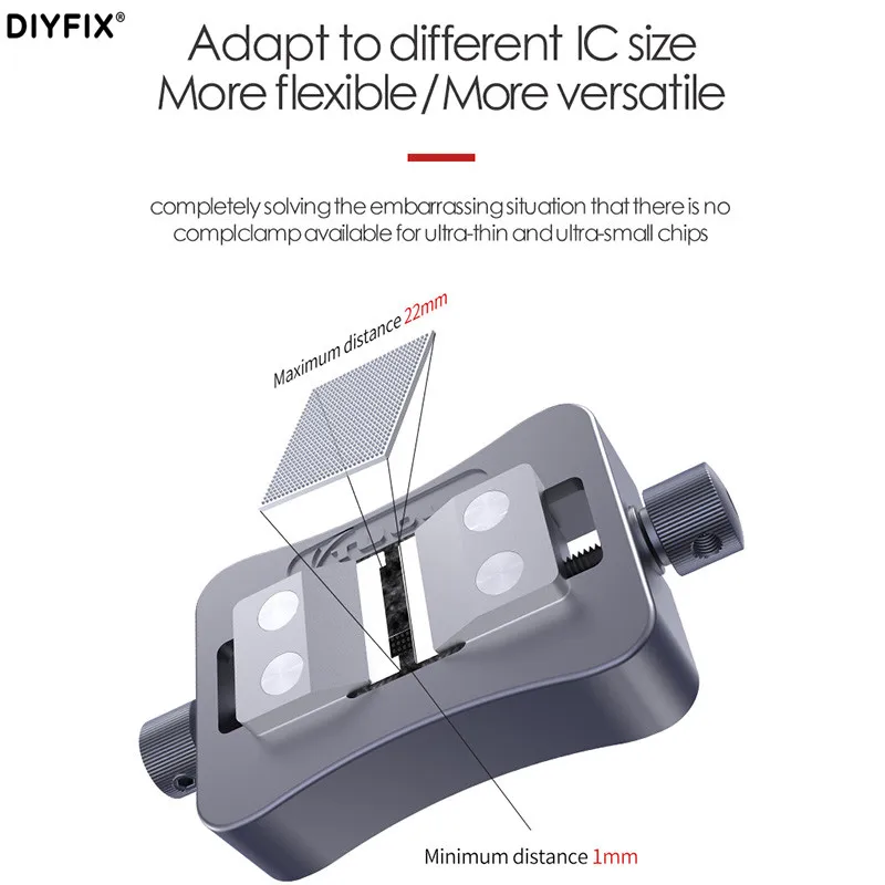 DIYFIX-TL-15A Universal IC, accesorio para quitar pegamento, Flexible, tamaño BGA 1,5-2,0mm, para iPhone, soporte de reparación de soldadura de placa base