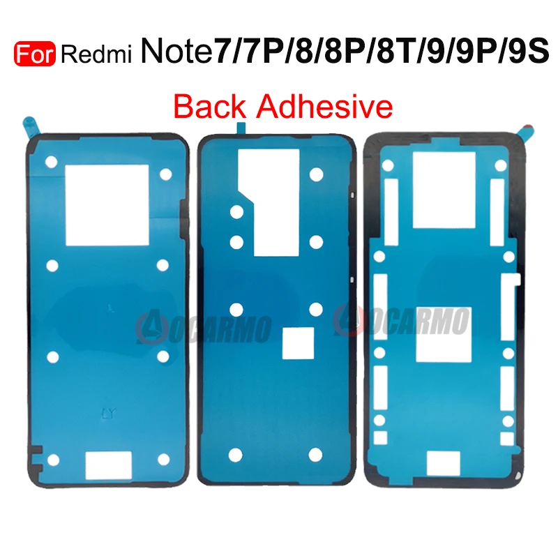 Aocarmo Back Adhesive For Xiaomi Redmi Note 7 8 9 Pro 9S Note 12 8Pro 8T Back Glass Cover Adhesive Sticker Glue