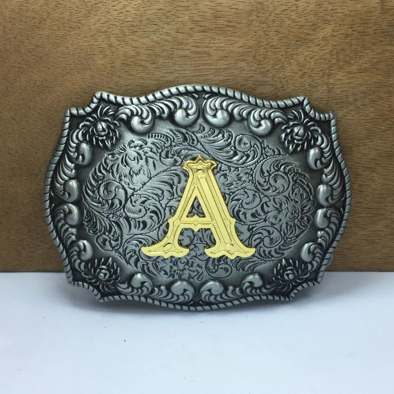 New Western Cowboy Belt Buckle 24 Initial Letter A Metal Sports Men and Women Belt Buckle Designer Belts High Quality