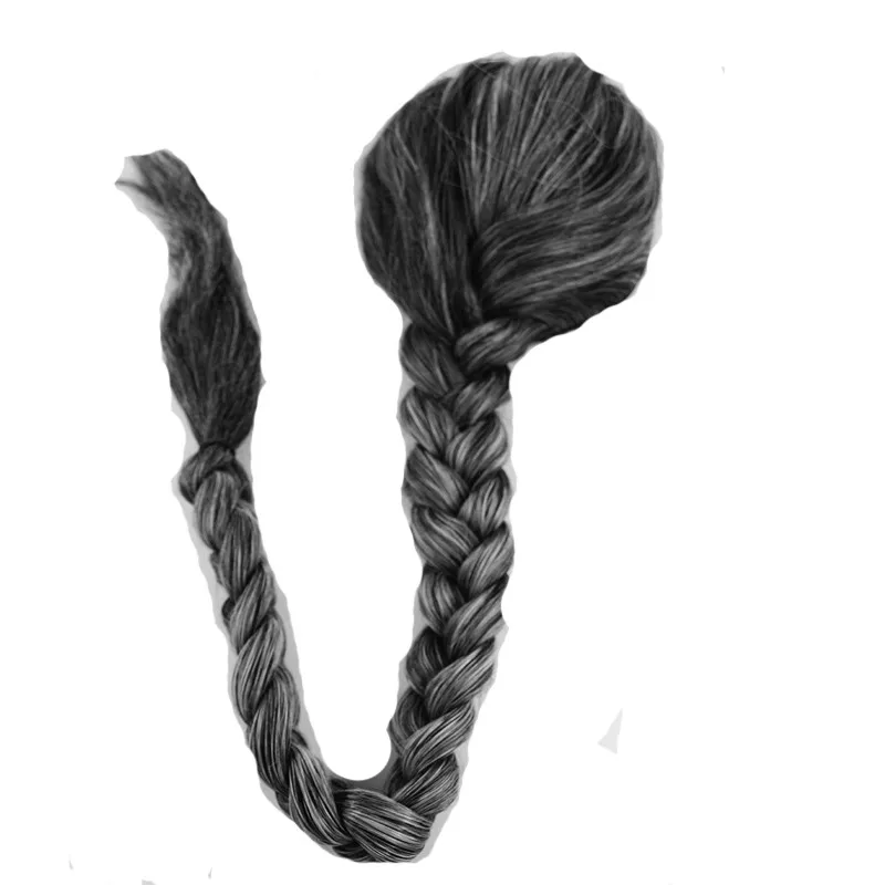 3 cores dinastia qing trança cabelo longo para homens vintage príncipe cosplay headwear kung fu cabelo engraçado festa de halloween acessórios