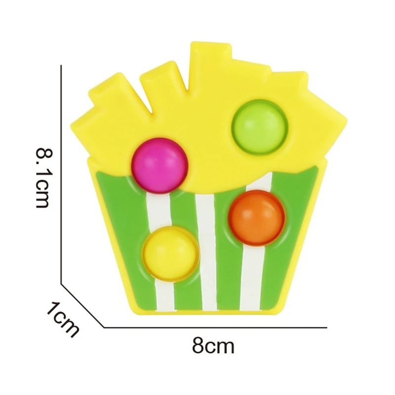 Cute Cartoon Chips Food Squeeze Toy Simple Dimple Soft Ball Decompression Children Hand Fidget Toy Relieve Stress Kid Gift