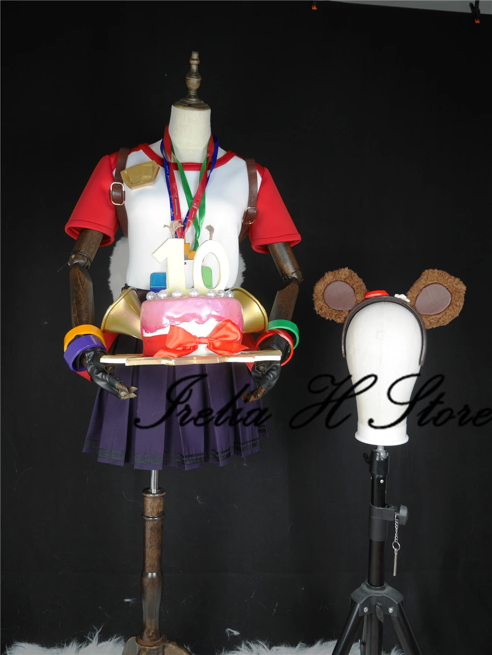 Customized LOL Cosplay Annie 10 Anniversary edition Annie Cosplay Costume shirt skirt daily set Poro backpack props