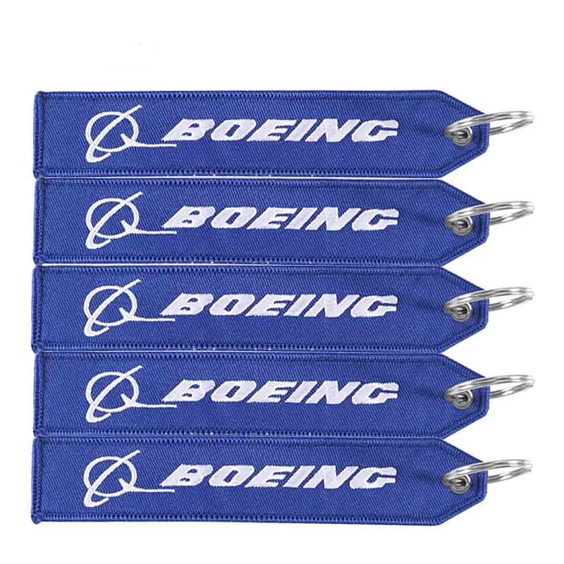 3PCS Ricamo BOEING Portachiavi per regali di Aeronautica personalizzare portachiavi Auto ATV Camion Rimorchio Chiave s Sacchetto Dei Bagagli Tag