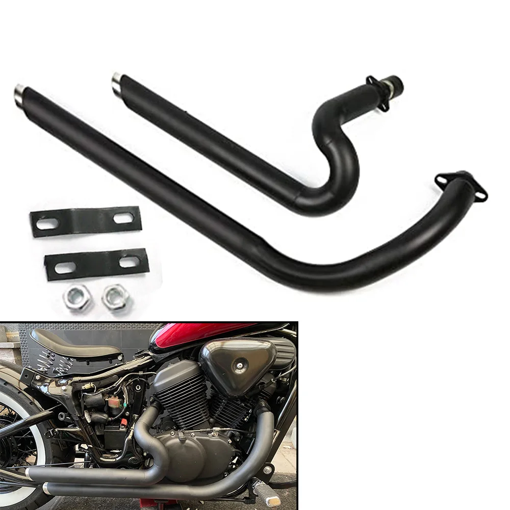 For Honda Steed Shadow 400 600 VLX400 VLX600 VT400C VT600C VT600 All Years Exhaust System Pipe Drag Pipes Kit Silencer Mufflers