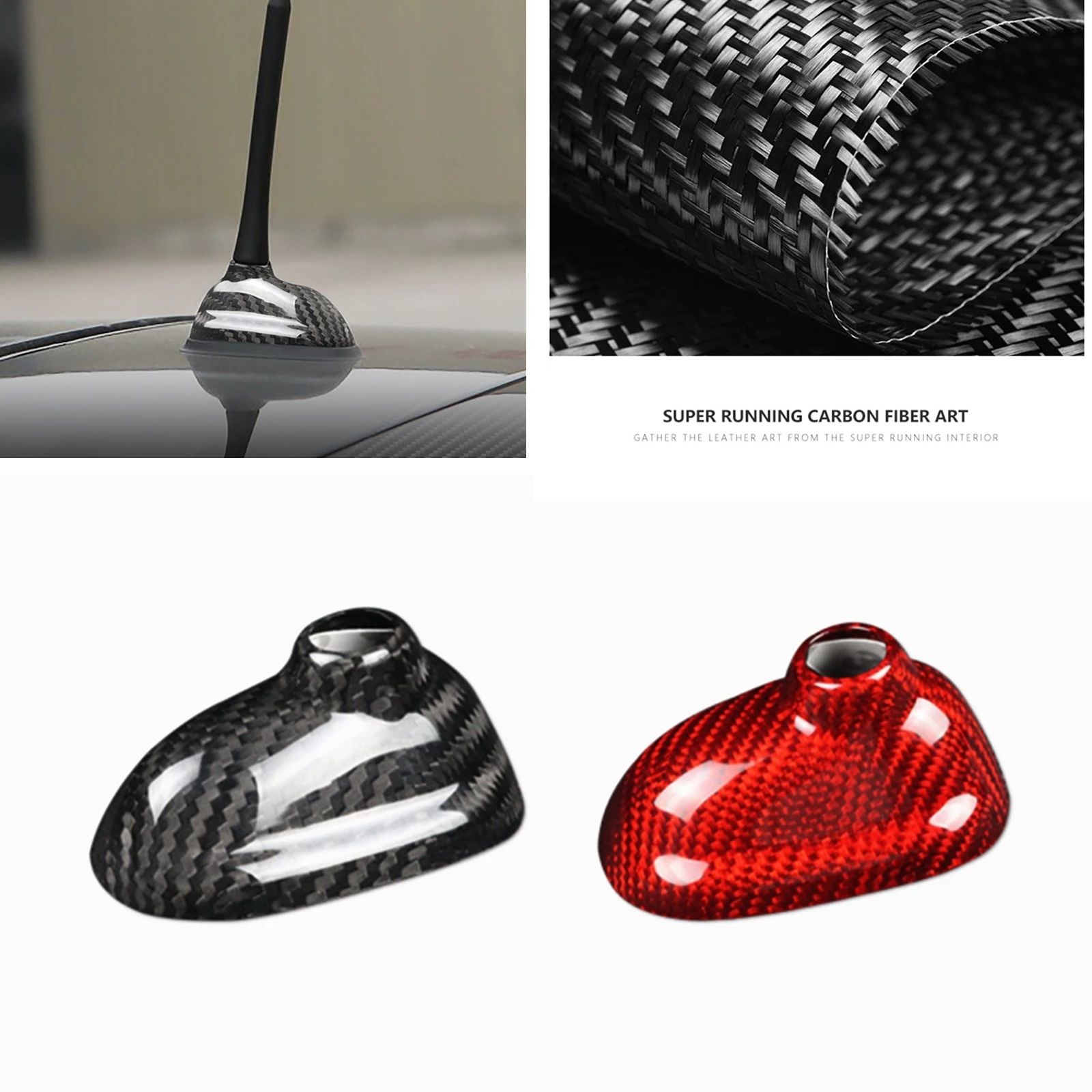 

Roof Shark Fin Antenna Cover For BMW Mini Cooper R55 R56 2006-2014 Real Carbon Fiber Red/Black Car Exterior Roof Aerials Case