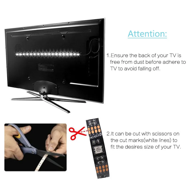 5V USB 2835 LED Light Strips Infrared Remote Controller  Decoration Lighting Ribbon Lamp For Party Bedroom RGB BackLight