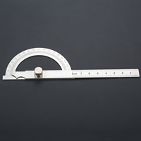 Stainless Steel Protractor 0-180 Degrees Round Head Rotary Hollow Angle Finder Arm Ruler Measuring Tools 80mm Woodworking Tool