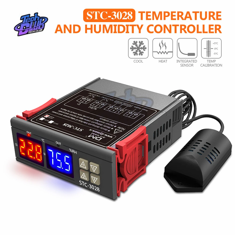 STC-1000 STC-3008 STC-3028 Temperature Controller Thermostat Humidity Thermometer Hygrometer XH-W1411 DC12V AC110-220