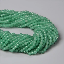 Fashion 2/3/4MM Natural Faceted Green Aventurine Stone Beads Shiny Loose Small Spacer Beads For Women Jewelry Making Wholesale