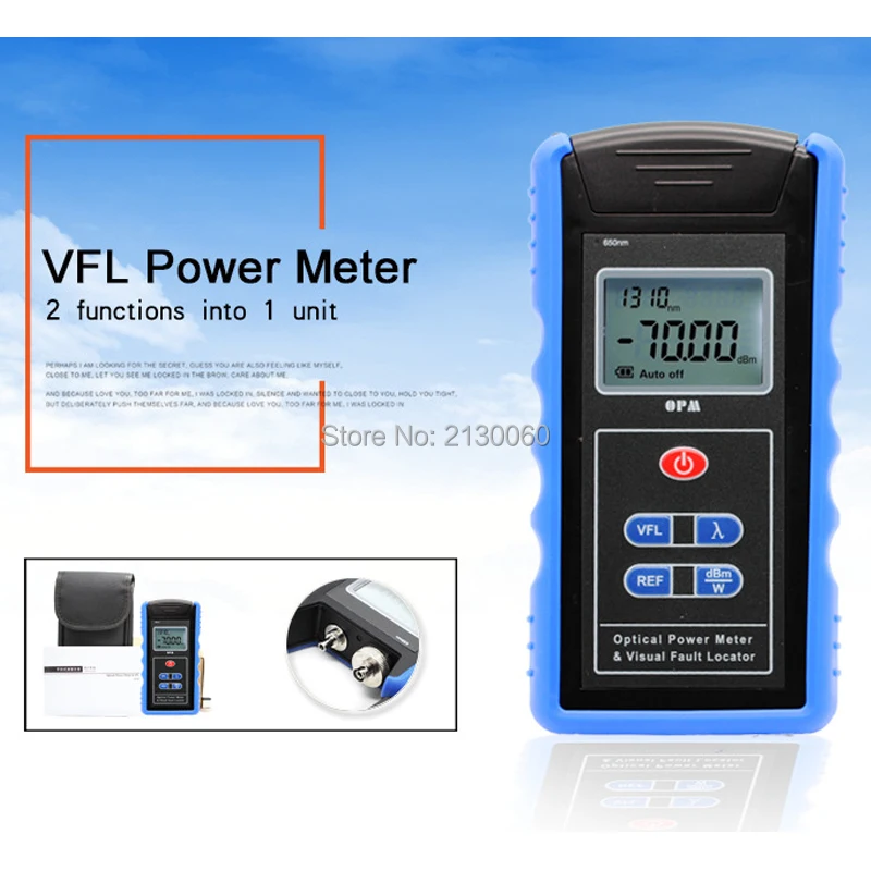 

Customized Optical Power Meter, 10MW, VFL & OPM, 850/1300/1310/1490/1550/1625nm