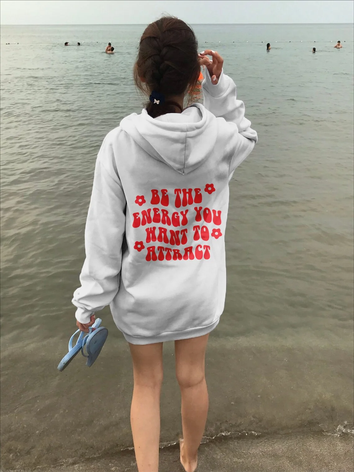 Sugarbaby Be The Energy you Want To Attract Funny Graphic Hoody Fashion Spring Cotton Outfit Long Sleeved Casual Tops Drop Ship