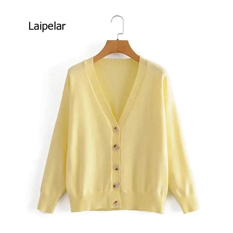 Women Oversized Thick Loose Knitted Cardigan Sweater Vintage Long Sleeve Button-Up Female Outerwear Chic Tops