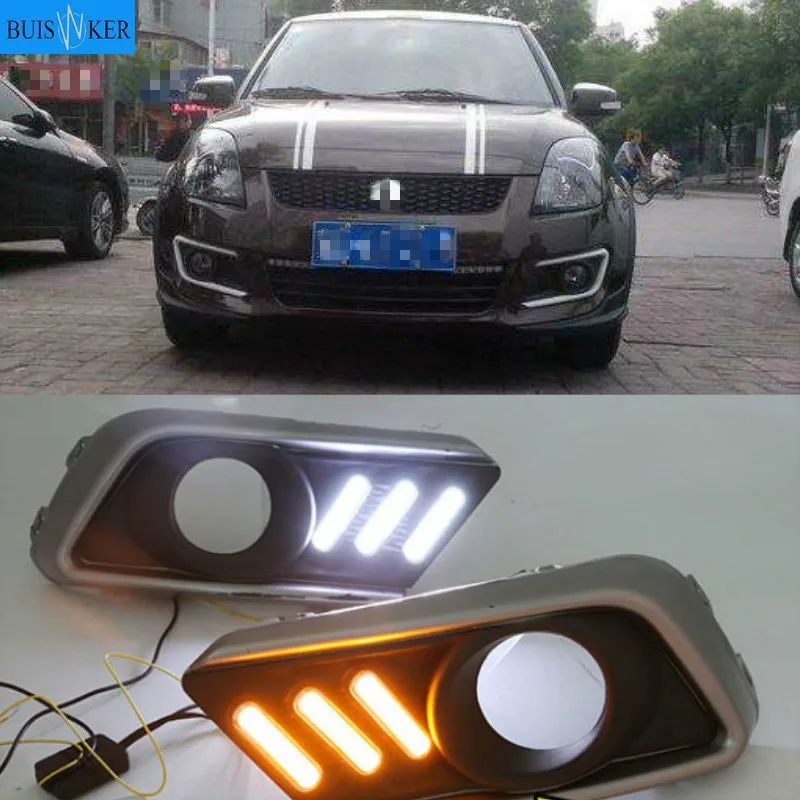 

1Pair DRL For Suzuki Swift 2013-2016 Car LED Driving Daytime Running Lights White car styling fog lamp cover