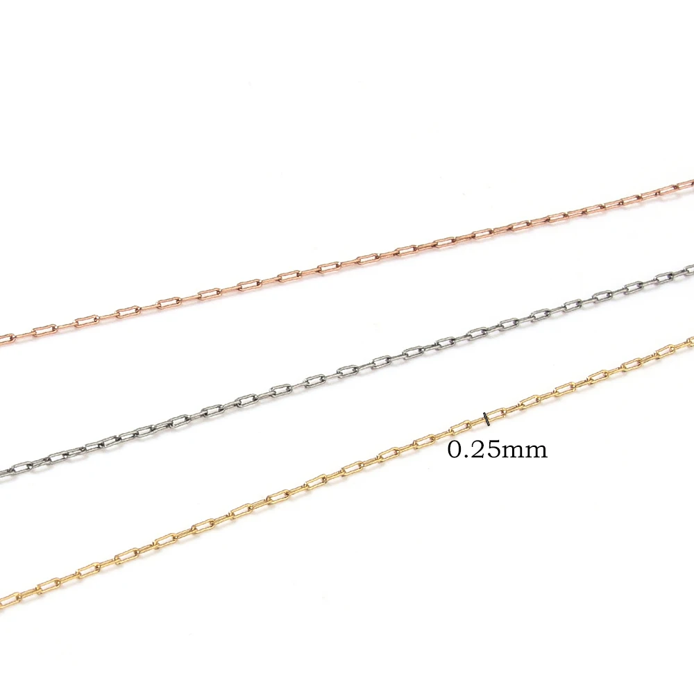 10Meters Stainless Steel 0.25mm Rose Gold Color Thin Rolo Cable Bulk Chains For Neckalce Bracelet DIY Jewelry Making Accessories