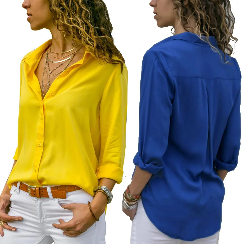 Blusa de manga larga holgada para mujer, camisa informal con botones y cuello en V, estilo Harajuku, talla grande, para primavera y otoño, 2023