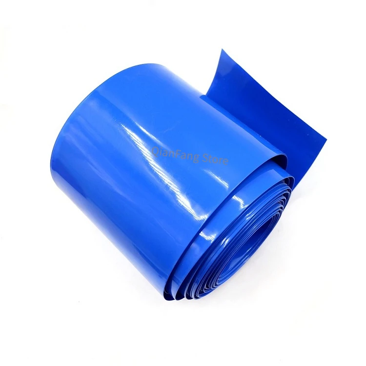 PVC Heat Shrink Tube 70mm Width Blue Multicolor Shrinkable Cable Sleeve Sheath Pack Cover for 18650 Lithium Battery Film Wrap