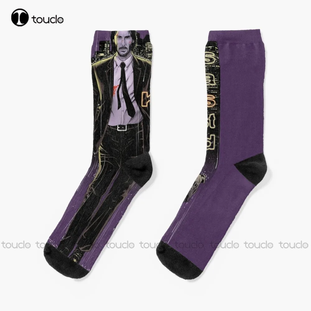 Dogs Are A Killer'S Best Friend (Color Version) Keanu Reeves Socks Athletic Socks Personalized Custom 360° Digital Print