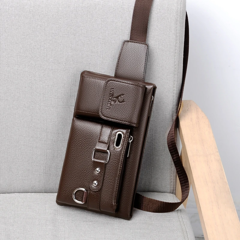 New Luxury Brand Waist Bag Men Leather Fanny Pack Chest Bag Male Casual Belt Sling Crossbody Bags Bum Bag Belly Waist Packs 허리가방