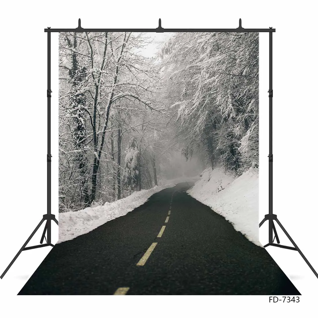 

Forest Empty Road Snowy Trees Photographic Backdrops Vinyl Cloth Custom Backgrounds Photo Studio for Children Portrait Photocall