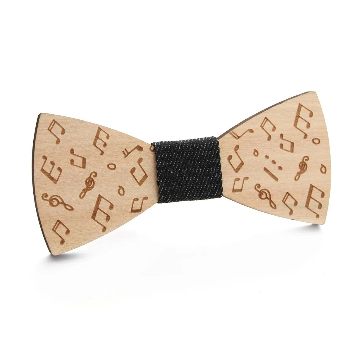 Gentleman Handmade Wooden Bowtie Musical Note Boat Anchor Pattern Men Kids Party Necktie Bowknot Classic Wedding Accessory