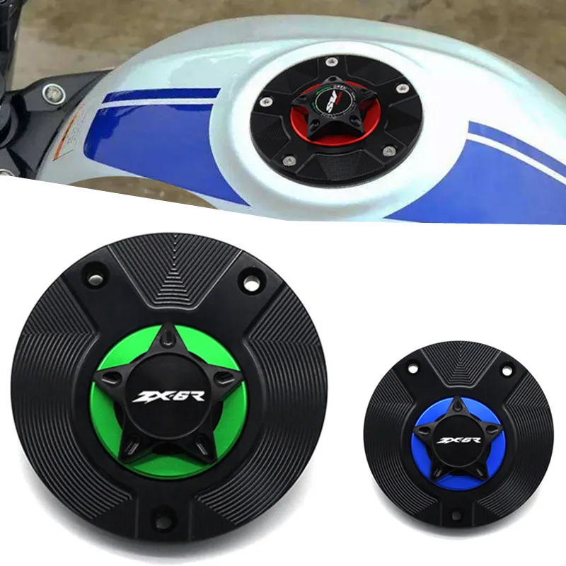 Motorcycle CNC Aluminum Fuel Tank Cap Front Fuel Gas Tank Cover For Kawasaki ZX-10R 2006-2016 Ninja ZX-6R/636/ZX636R 2007-2016