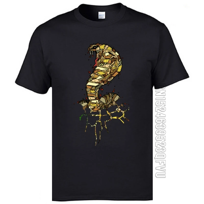 Dropship Man T Shirt ABSTRACT COBRA Custom Tees 100% Cotton Crew Neck Short Sleeve Sweatshirt Fashion T-Shirts Men Cool