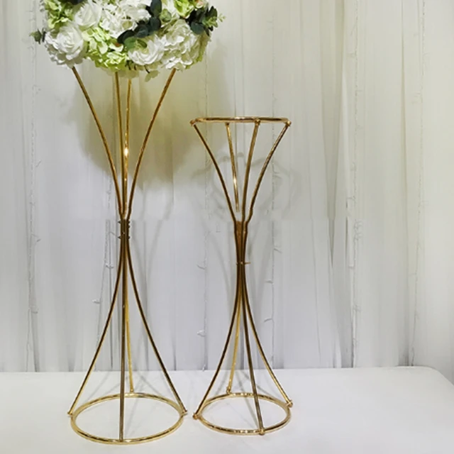 

Flower Pillar Gold Metal Flower Stand Beautiful Shape Frame wedding Table Centerpiece Flower Event Party Decoration yudao1455