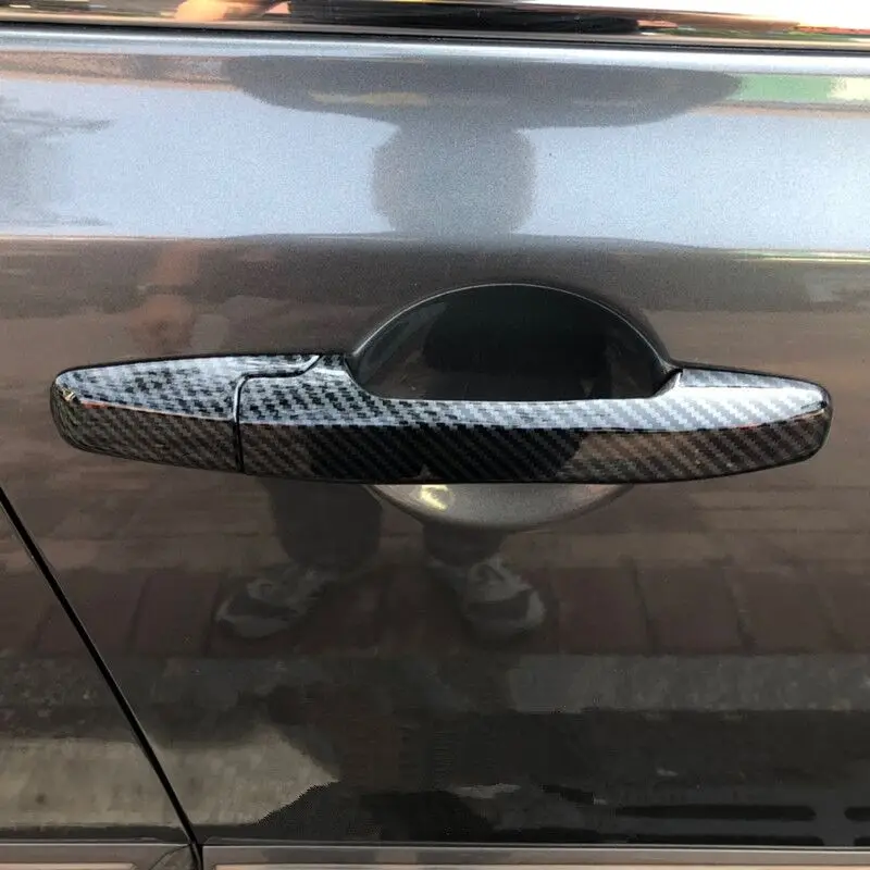 For Honda Pilot 2009 2010 2011 2012 2013 2014 Carbon Fiber Chrome Car Door Handle Cover Decor Trim Styling Accessories